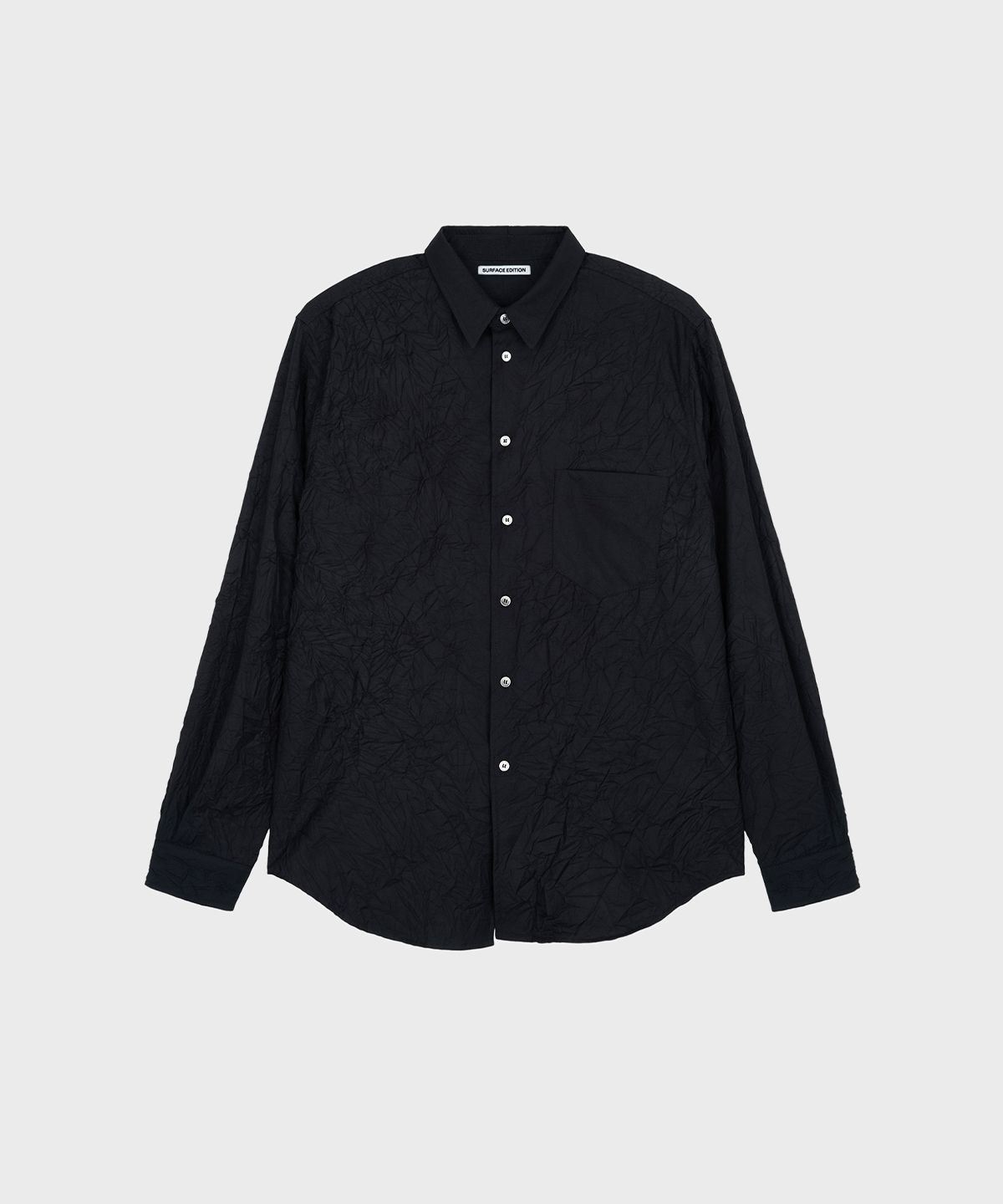 서피스에디션(SURFACE EDITION) CREASED SHIRT BLACK