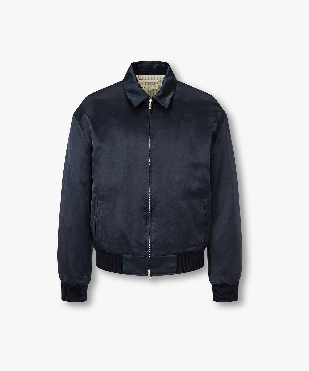 맨온더분(MAN ON THE BOON) 글로시 새틴 봄버 자켓_네이비 4716109016