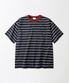 STRIPE HALF SLEEVE TEE_NAVY/IVORY