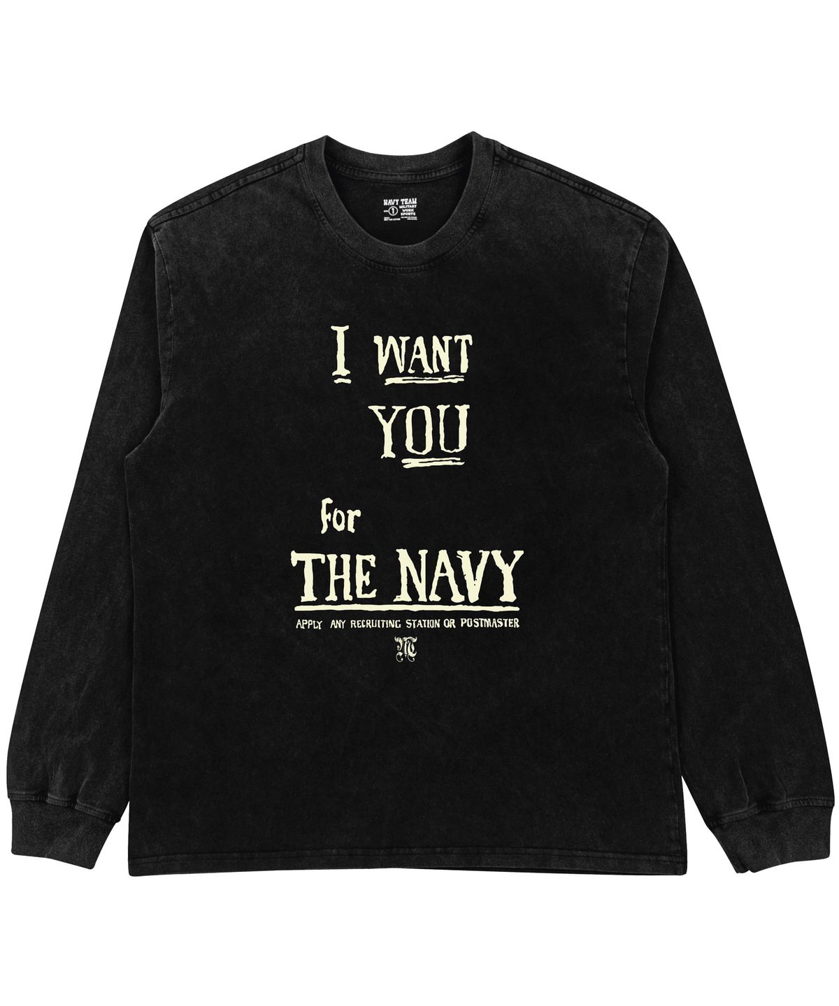 네이비팀(NAVYTEAM) I WANT YOU FOR THE NAVY 피그먼트 다잉 롱 티셔츠