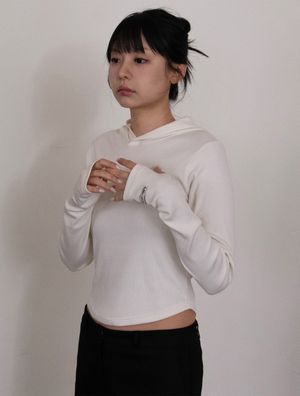 무지 핑거홀 슬림핏 후드티 BK4301 (4COLOR)