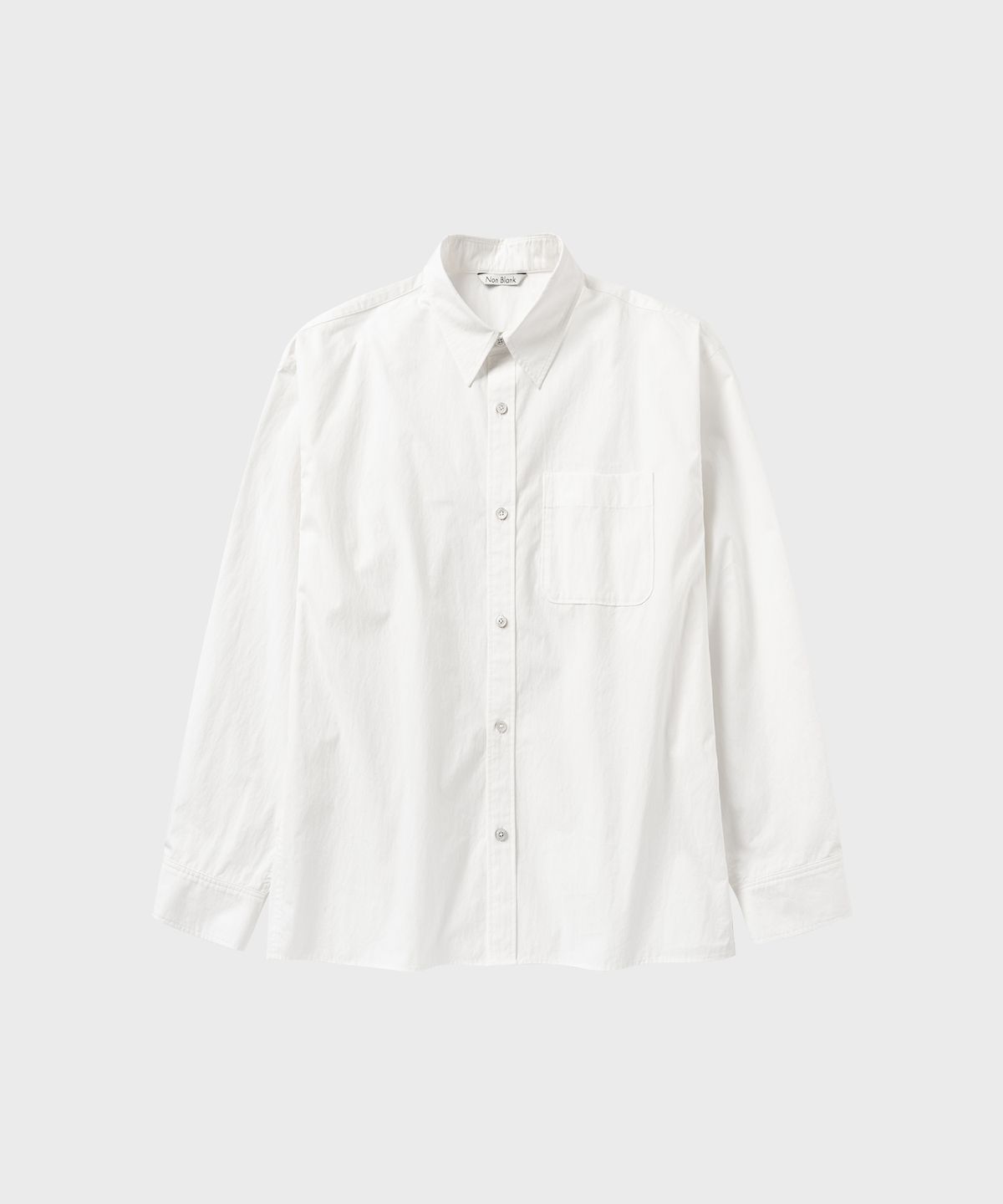 넌블랭크(NONBLANK) 소프트 크런치 CN 크롭 LS 셔츠_WHITE