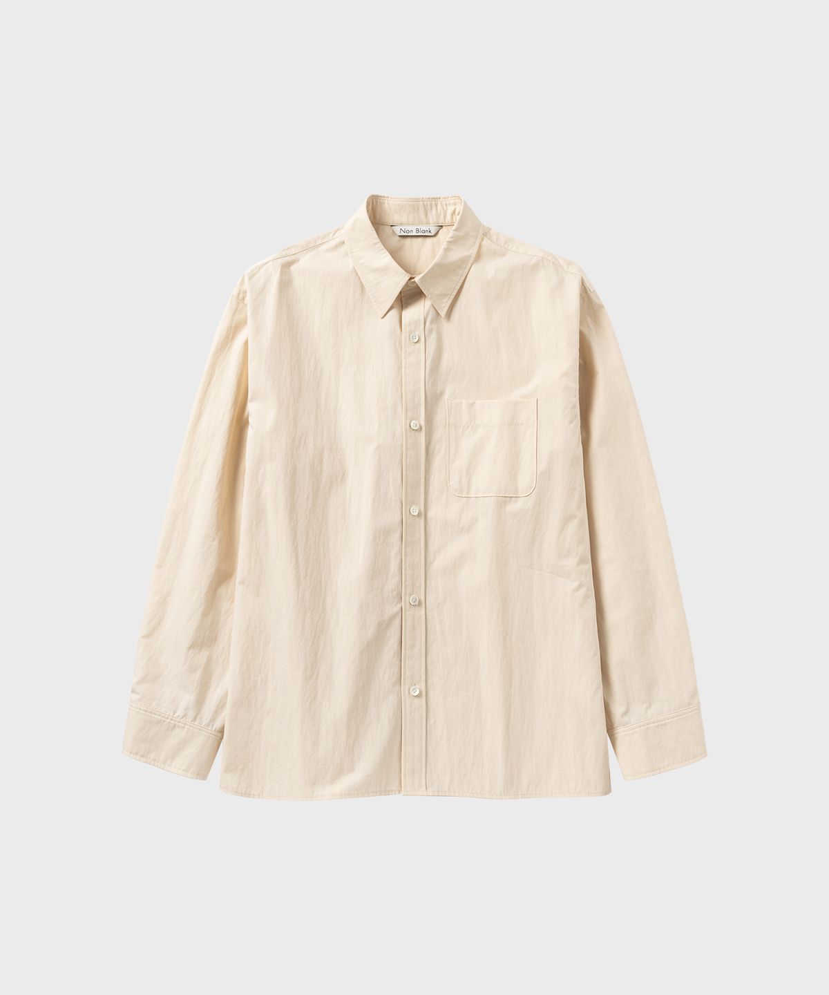 넌블랭크(NONBLANK) 소프트 크런치 CN 크롭 LS 셔츠_PALE YELLOW