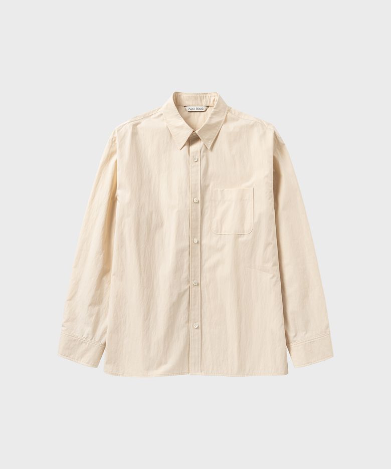 소프트 크런치 CN 크롭 LS 셔츠_PALE YELLOW