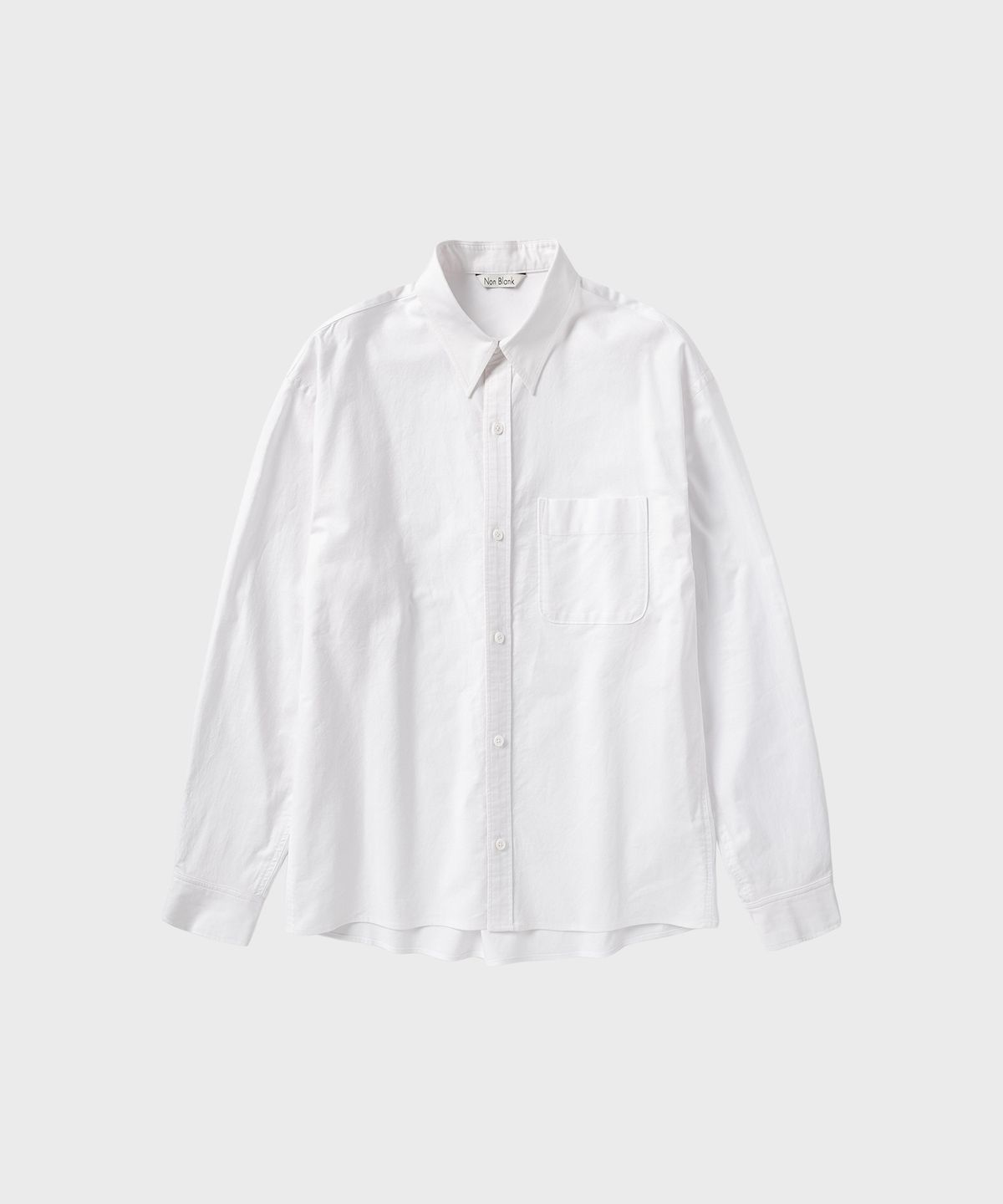 넌블랭크(NONBLANK) 옥스포드 크롭 LS 셔츠_WHITE