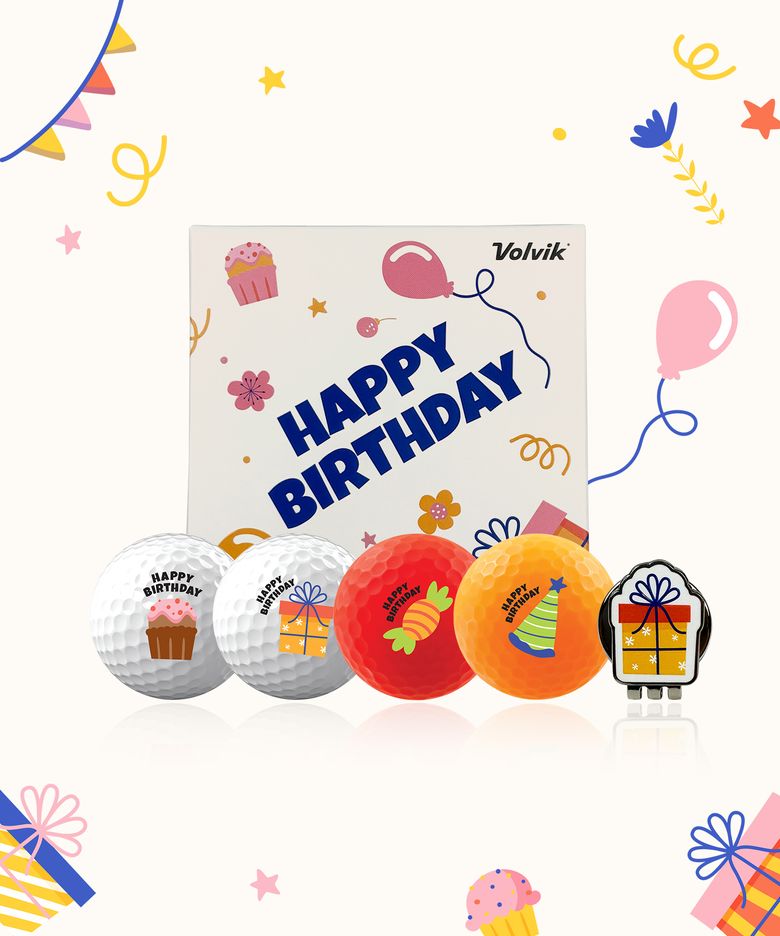 HBD 에디션 생일팩 컬러혼합 골프공 4구 선물세트