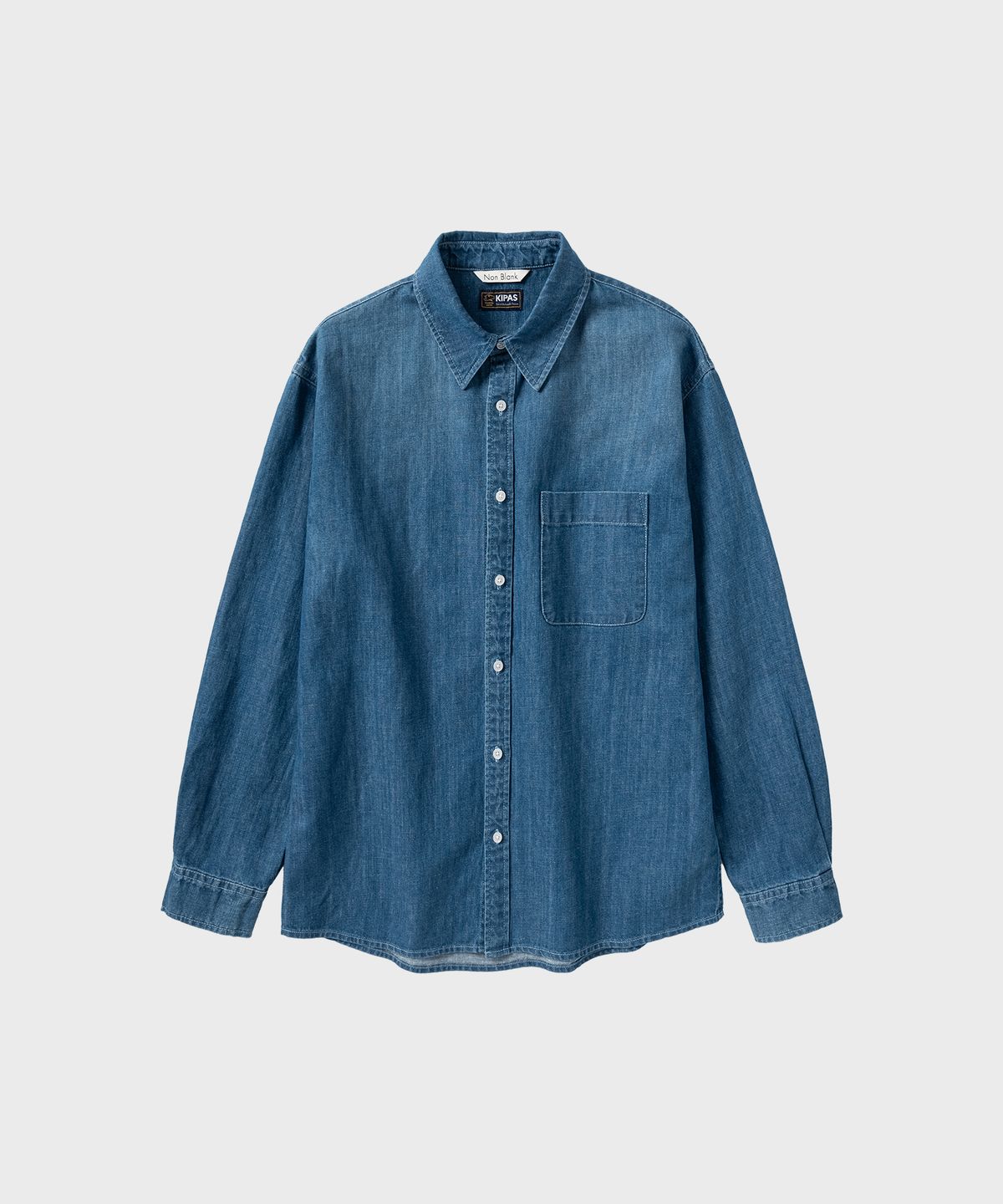 넌블랭크(NONBLANK) 워싱 데님 LS 셔츠_LIGHT BLUE