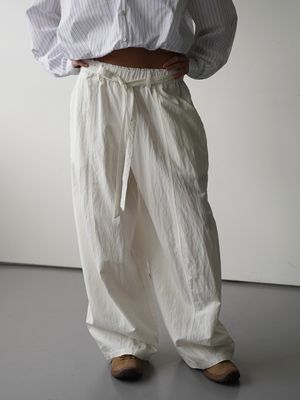 [허리밴딩/편한착용/봄신상]스트랩 웨이스트 와이드 코튼 팬츠 2colors