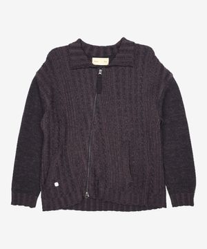 CABLE KNIT CARDIGAN IN BLACK FREE