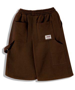 핀턱 카펜터 버뮤다 스웨트 팬츠 브라운 YP-501