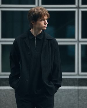 마이크로 패턴 컴포트핏 셋업 자켓 블랙 BNFMEA263BK