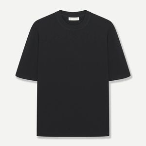 비스코스 쿨 라운드 반팔 니트 블랙 BNFMSW875BK