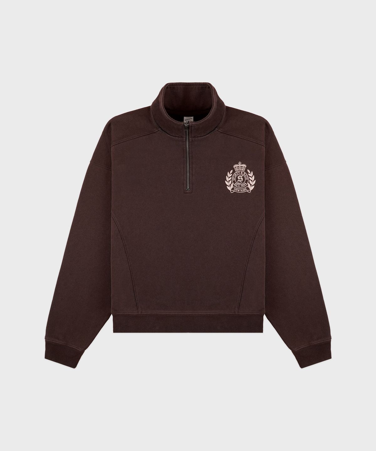 스포티앤리치(SPORTY&RICH) H&W 크레스트 자수 쿼터 지퍼 R256AMW002
