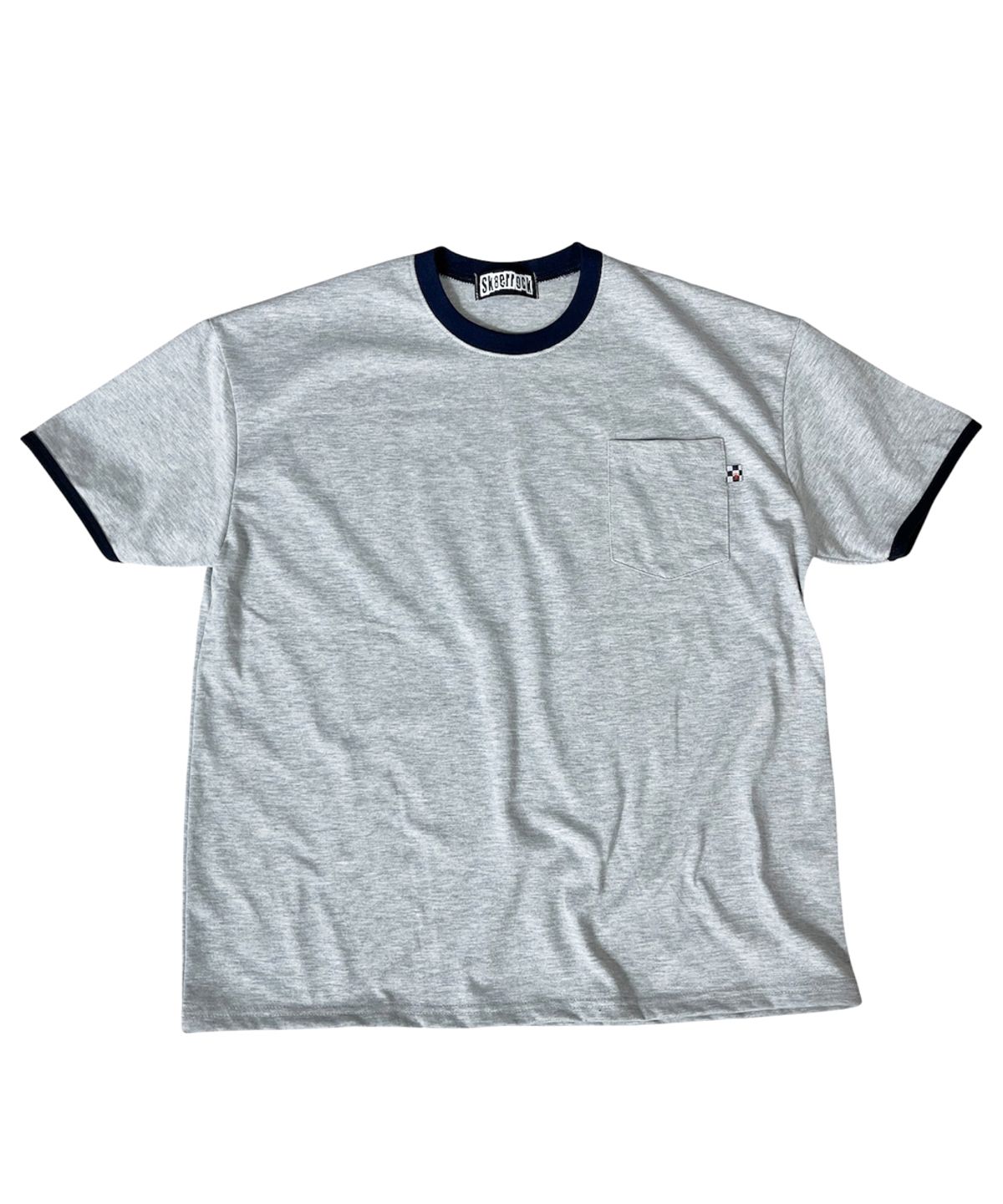 스케이터락(SK8ER ROCK) Pocket Ringer T-shirt ((melange gray*navy))