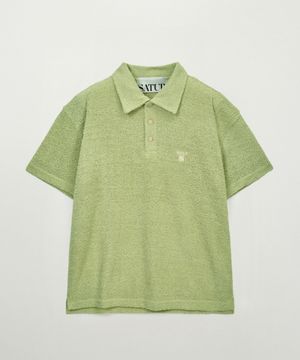 헤어리 칼라 반팔 티셔츠 라이트 그린