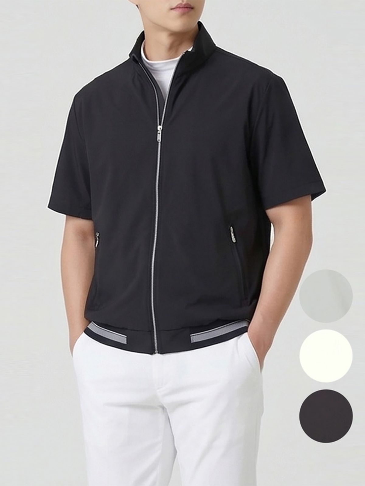 김영주 골프(KIM YOUNG JOO GOLF) 봄가을 기능성 아노락  남성 반팔 골프 바람막이 DQSMJP03