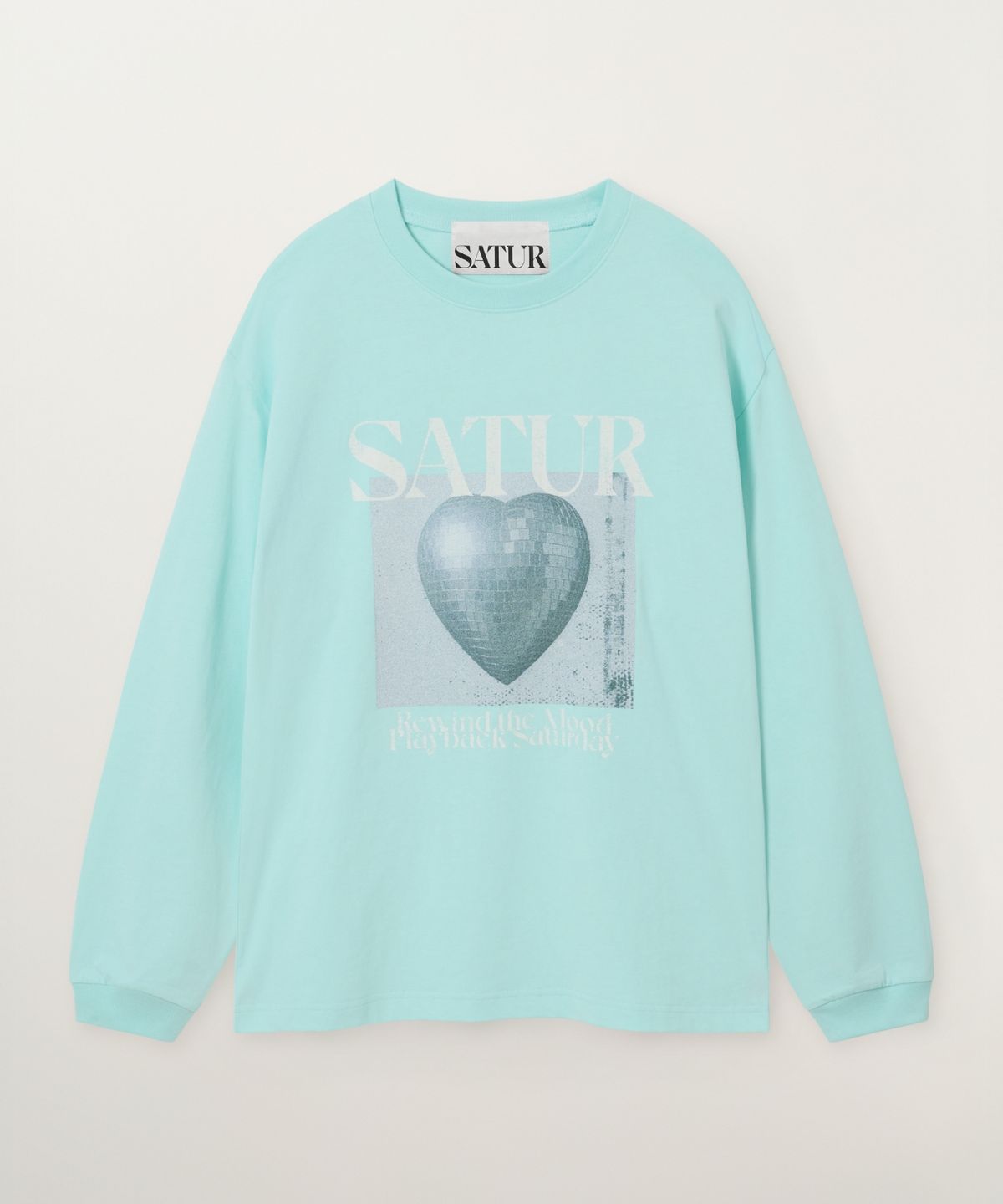 세터(SATUR) 미러볼 그래픽 롱 슬리브 민트