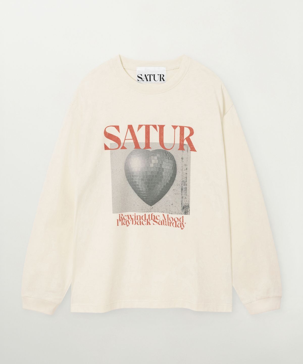 세터(SATUR) 미러볼 그래픽 롱 슬리브 크림