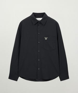 시어서커 포켓 셔츠 블랙