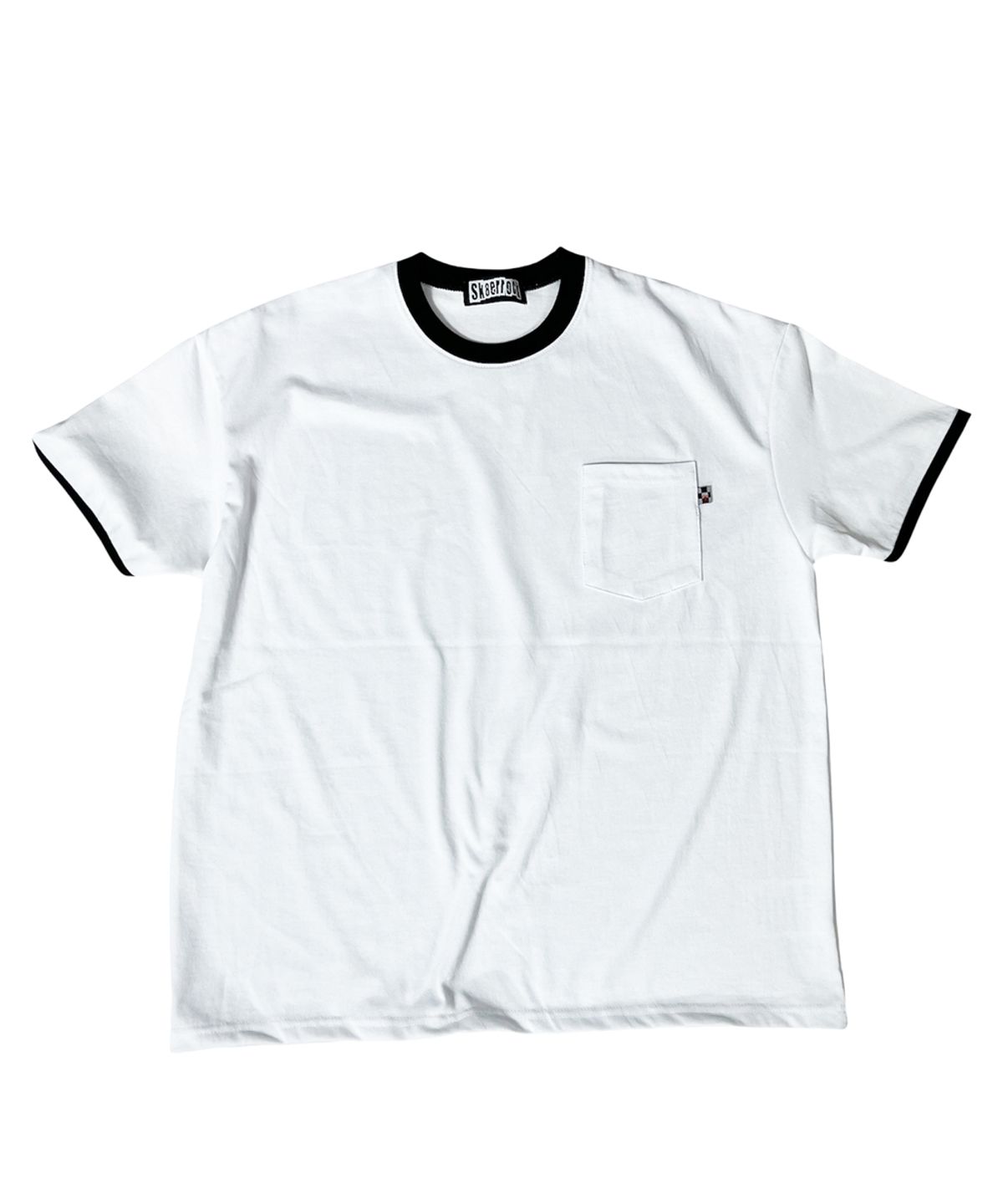 스케이터락(SK8ER ROCK) Pocket Ringer T-shirt ((white*black))