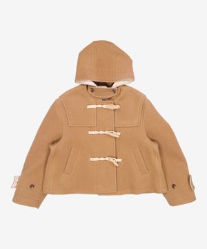 우먼 숏 더플 코트 베이지 FREE