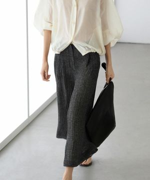 린넨 멜란지 핀턱 팬츠