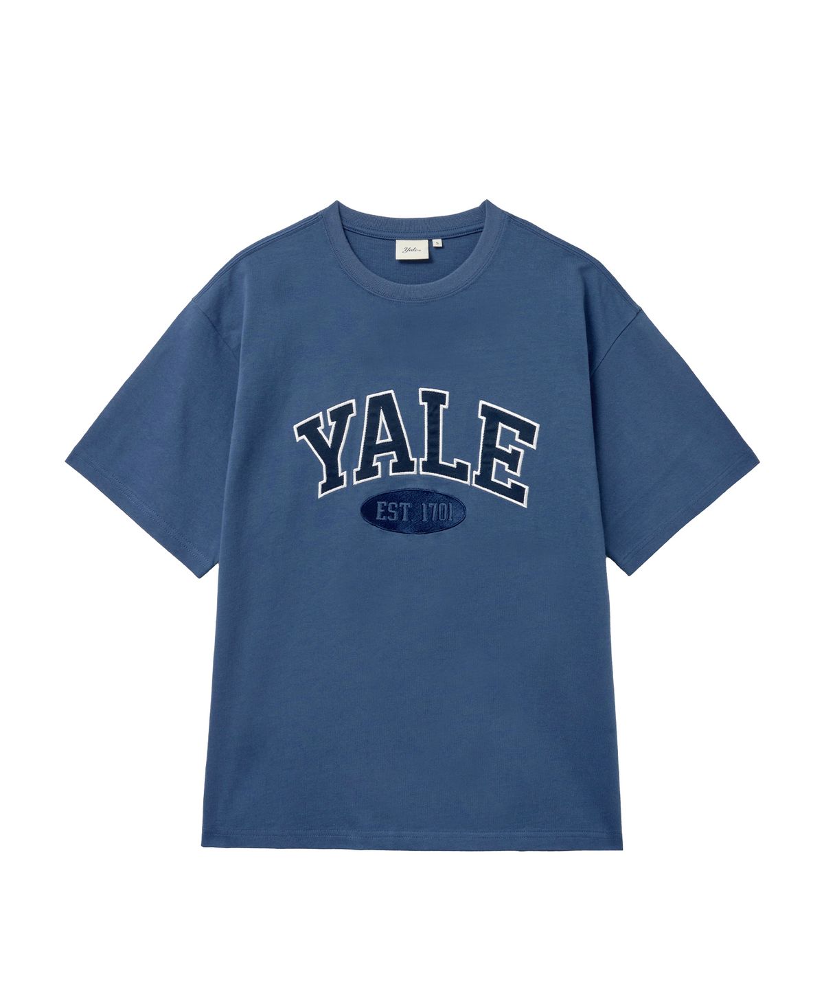 예일(YALE) 투톤아치 반팔티셔츠_빈티지 블루