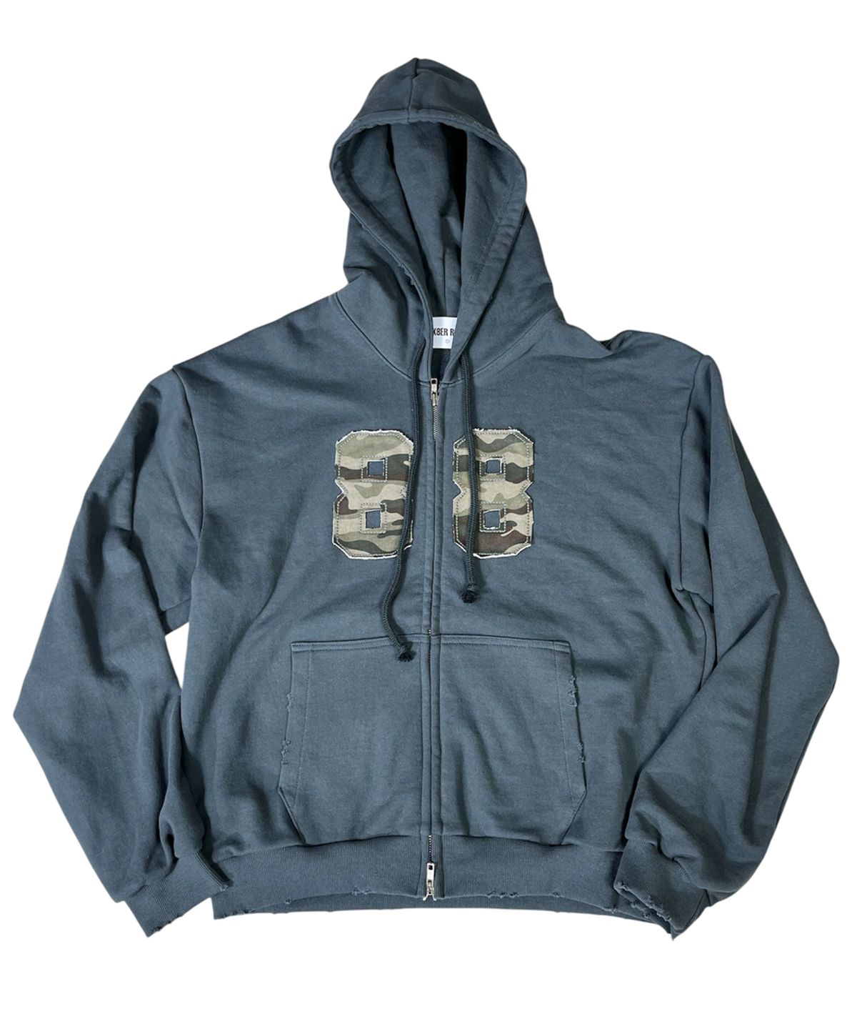 스케이터락(SK8ER ROCK) Camouflage 88 Damage Sweat Hood Zip-up ((Dark gray))