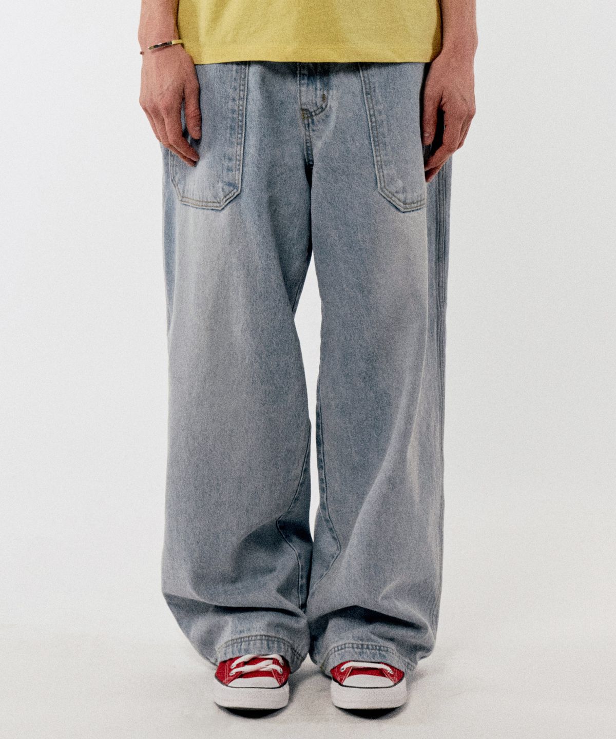 골든선샤인(GOLDEN SUNSHINE) FRENCH WORK DENIM PANTS_COOL LIGHT WASH