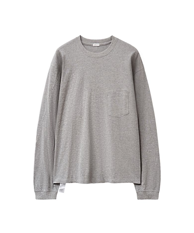 SQ SLANT LONG SLEEVE TEE Heather Gray