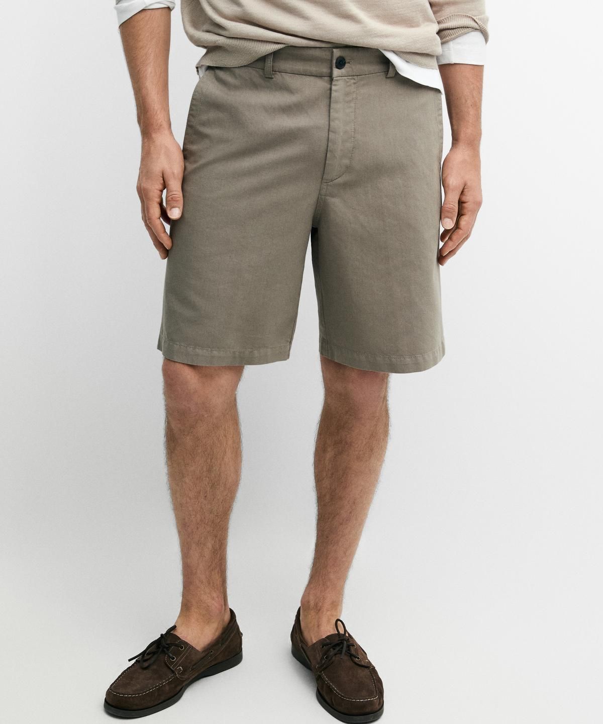 마시모두띠(MASSIMO DUTTI) 린넨 버뮤다 팬츠