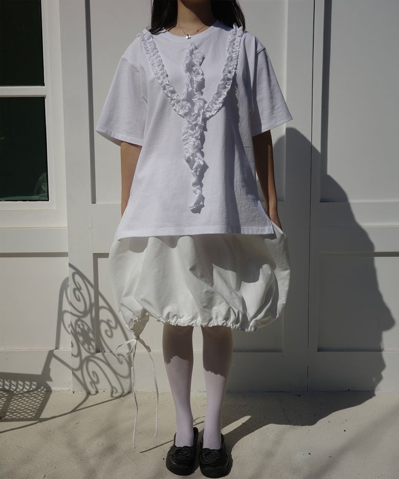 the garden ruffle t-shirt White