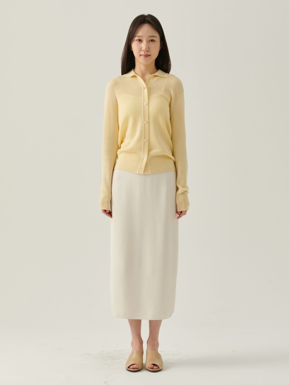 베이스스레드(BASETHREAD) Linear Cardigan - Yellow