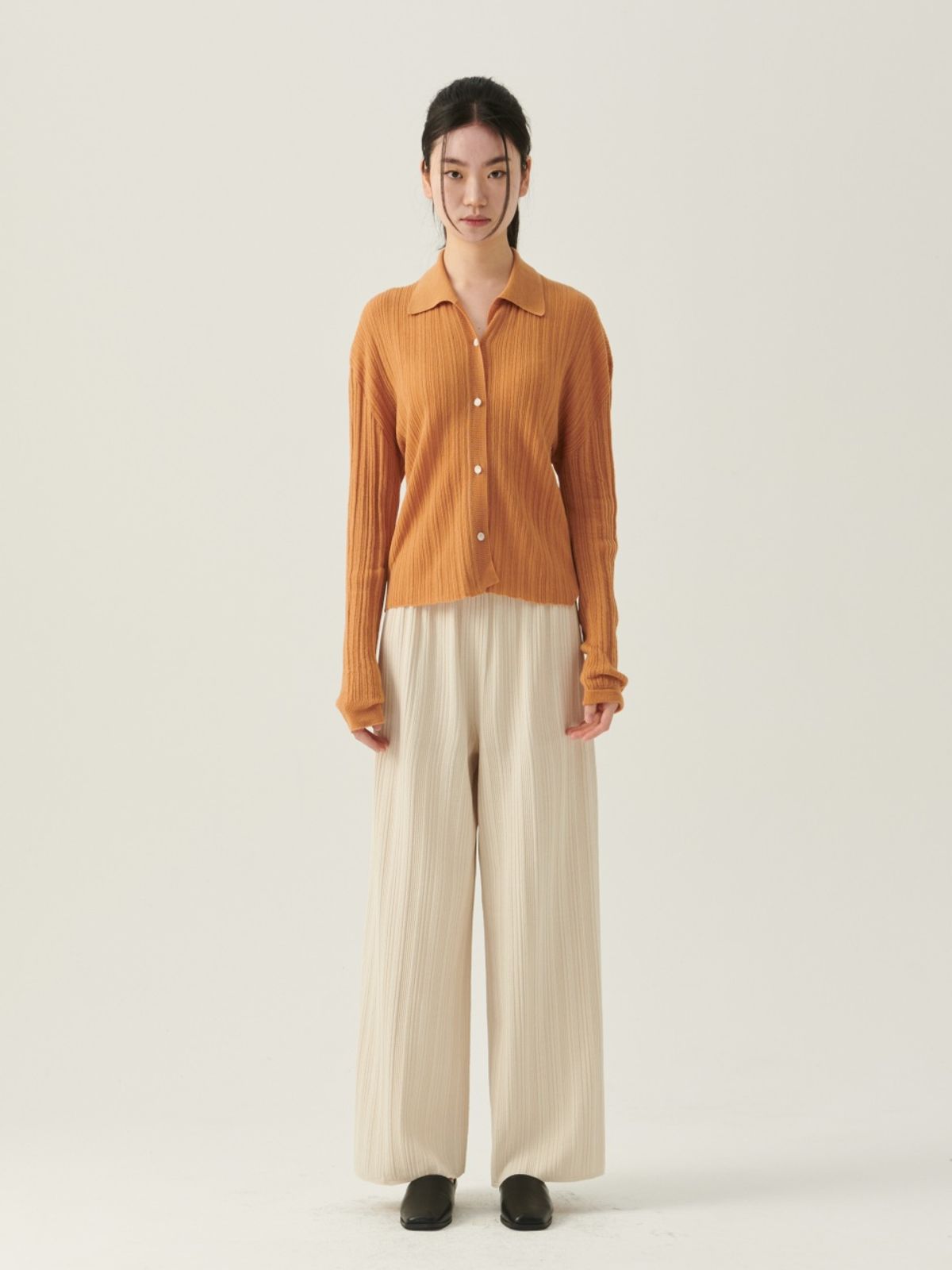베이스스레드(BASETHREAD) Dawn Cardigan - Burnt orange