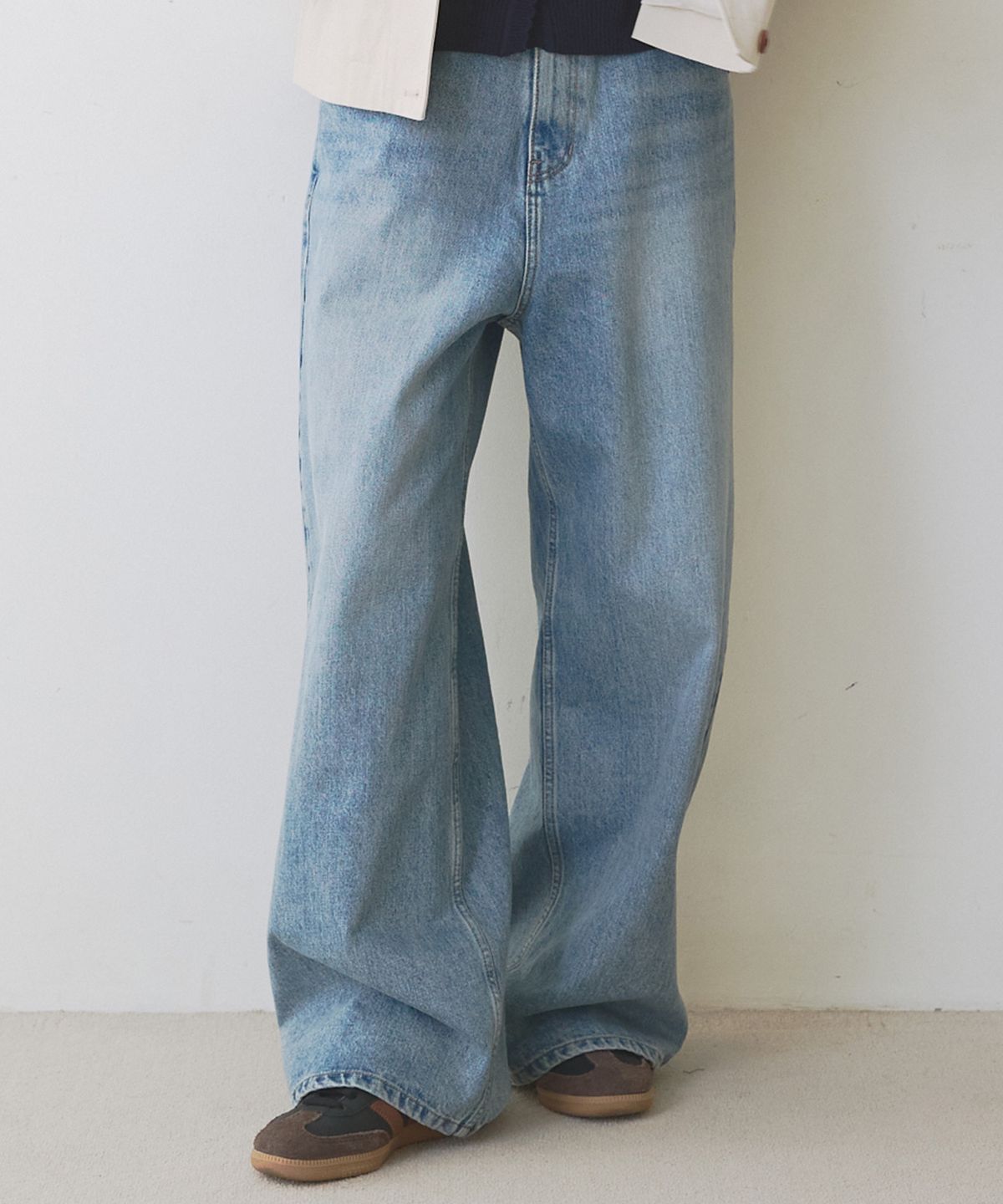 뉴루키(NEW LOOKY) Wide fit denim pants_Blue