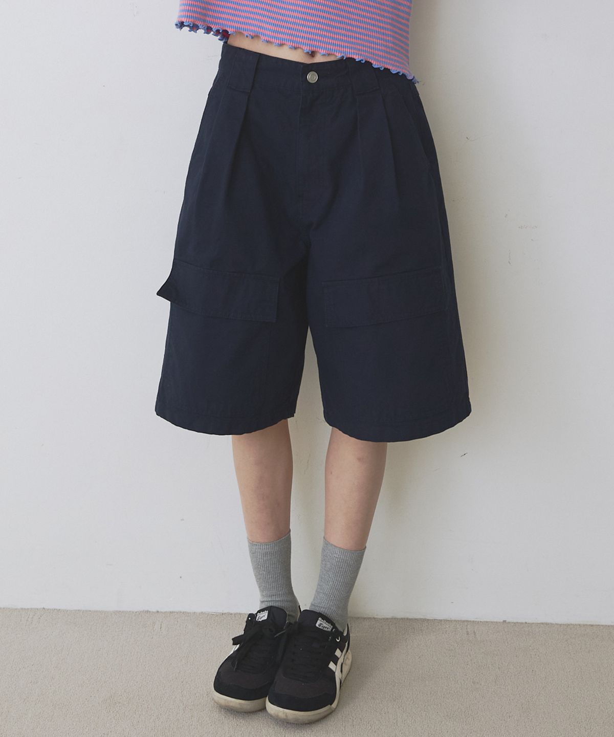 뉴루키(NEW LOOKY) Vintage cotton cargo shorts_Navy