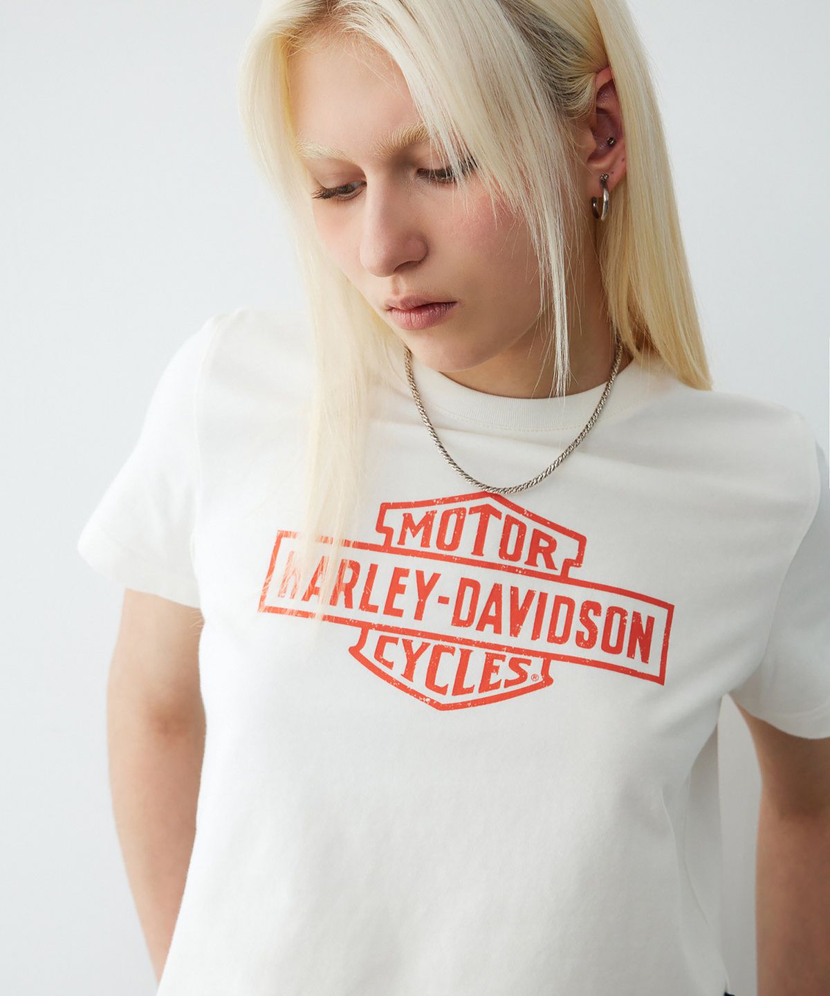 할리데이비슨 컬렉션스®(HARLEY-DAVIDSON COLLECTIONS®) [여성] 바앤실드 티셔츠 아이보리_HH26111050