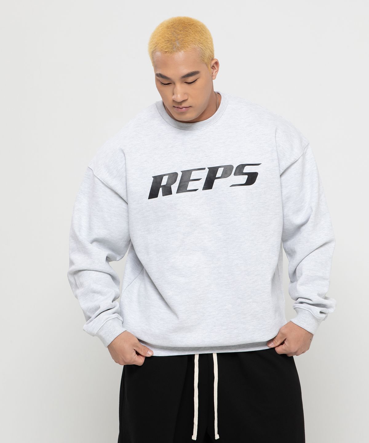 랩스온랩스(REPSONREPS) 헤비 빅로고 오버핏 맨투맨 3컬러