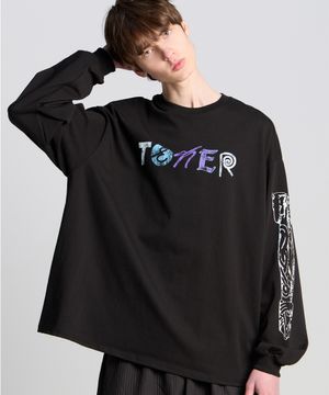 소매 프린팅 TNR 롱 슬리브 블랙