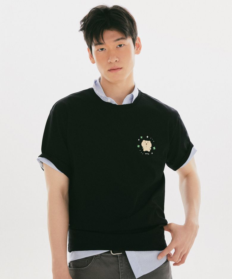 [망그러진곰] 반팔 티셔츠(BLACK)_SPRLG25U03
