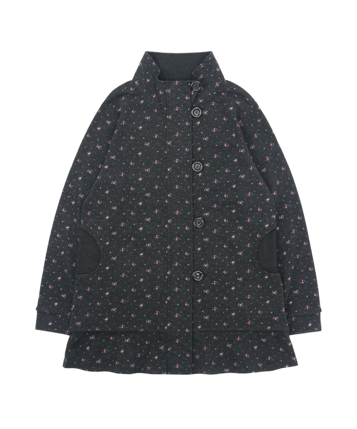 써넥트(SUNNECT) Floral Jersey Coat - Charcoal