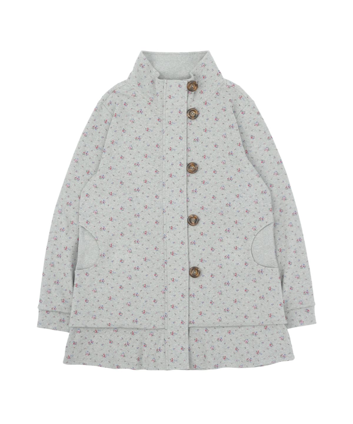 써넥트(SUNNECT) Floral Jersey Coat - Heather Grey