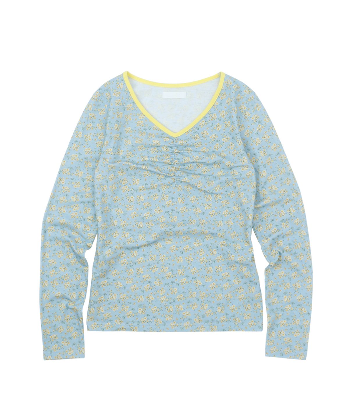 써넥트(SUNNECT) Floral Cinch Front LS Tee - Blue