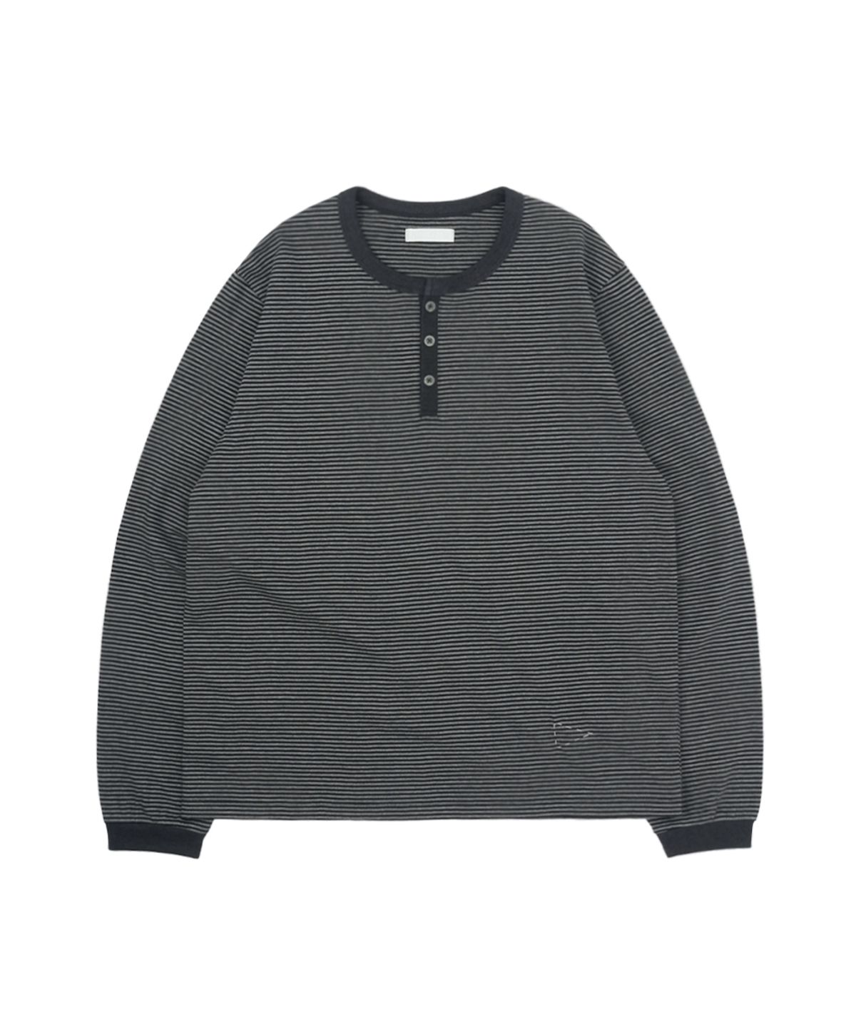 써넥트(SUNNECT) ST Henley Neck LS Tee - Charcoal