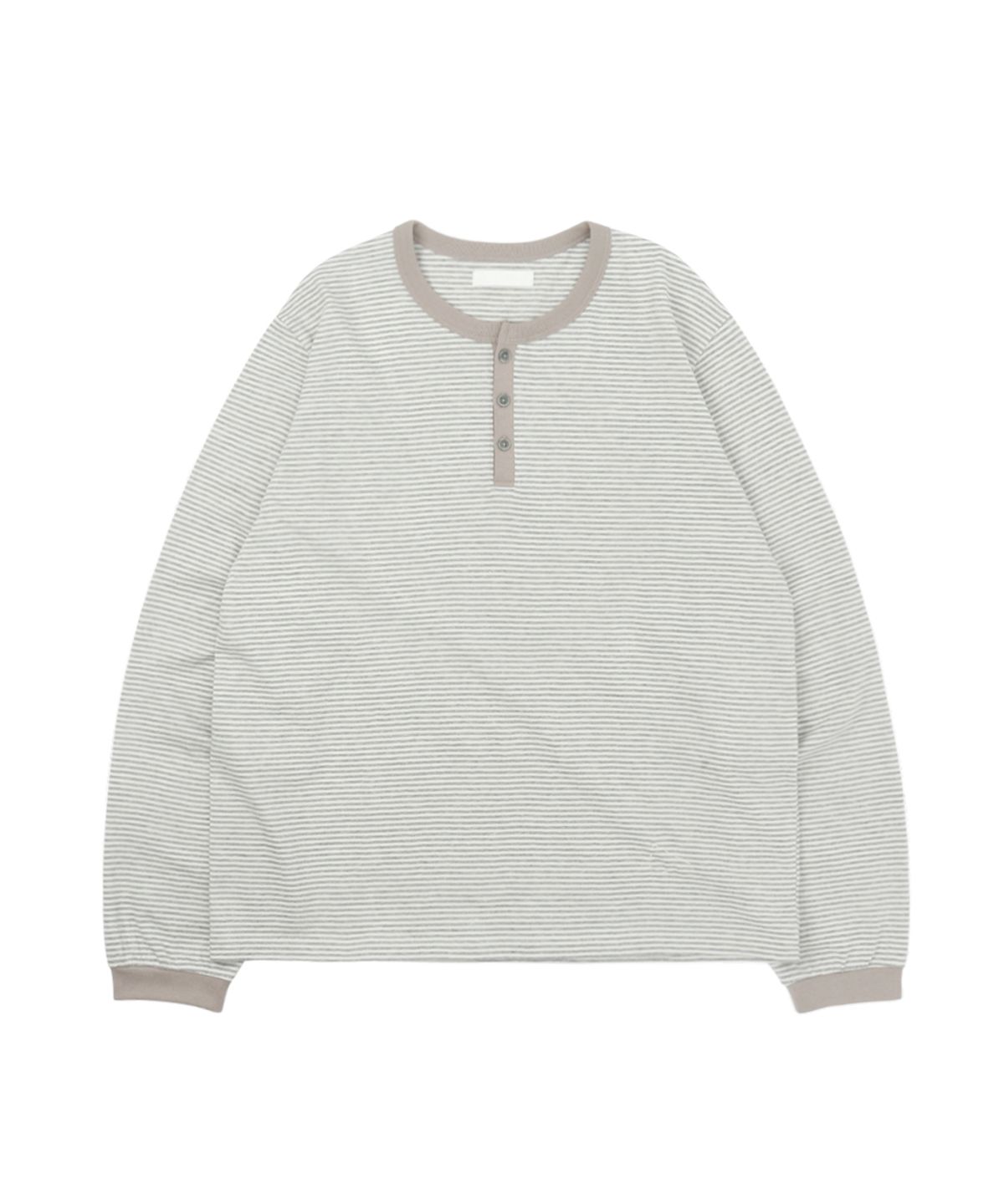 써넥트(SUNNECT) ST Henley Neck LS Tee - Oatmeal