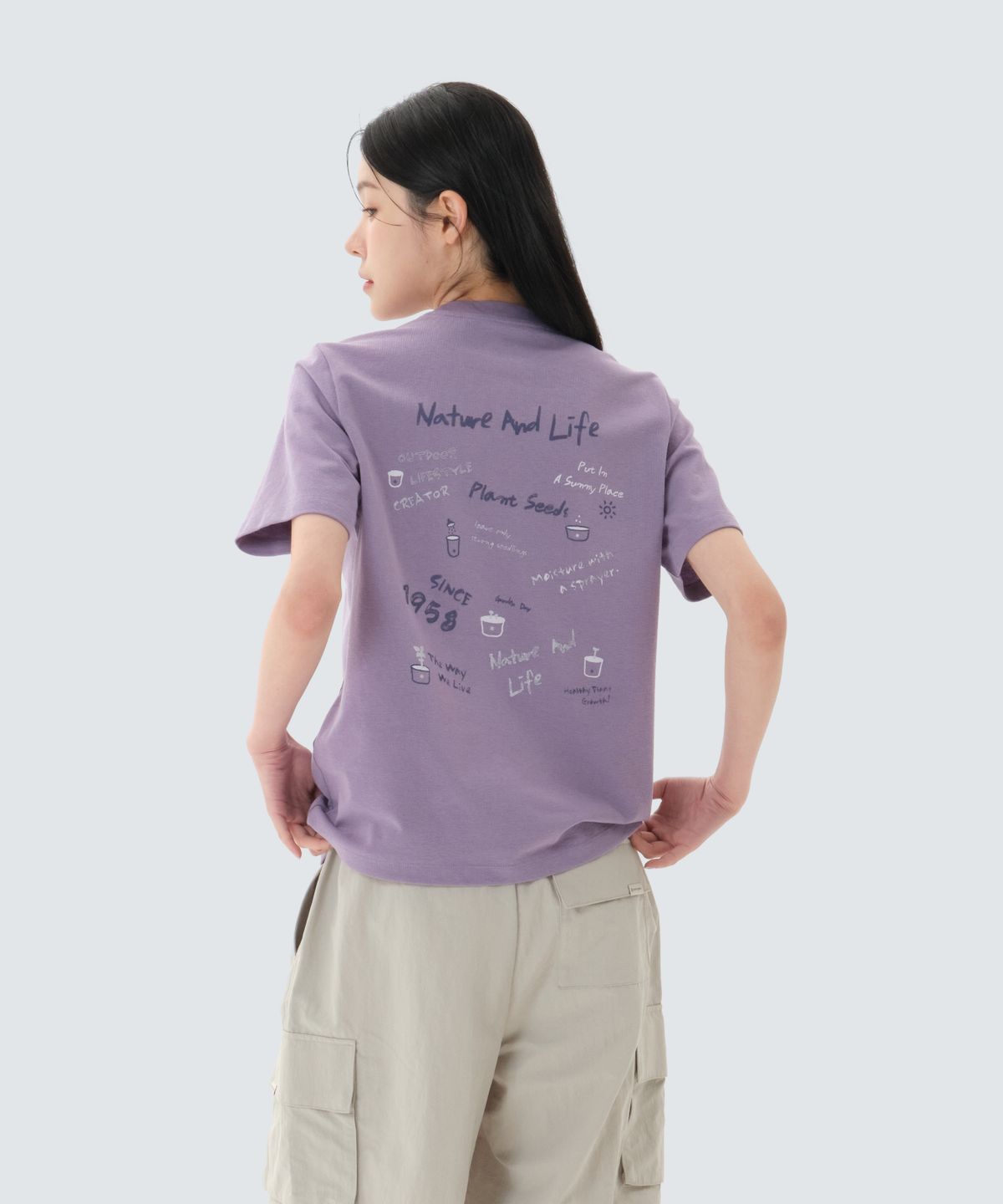 스노우피크 어패럴(SNOWPEAK APPAREL) 소로나 크레용 반팔 티셔츠 (S26MUFTS08) Purple