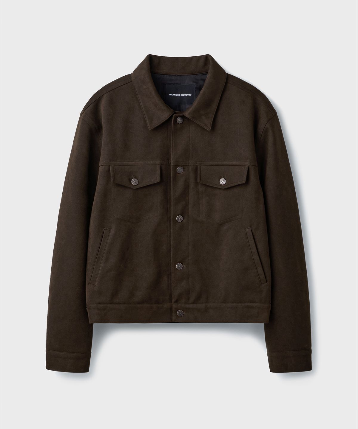 브랜디드(BRANDED) FAKE SUEDE TRUCKER JACKET [BROWN]