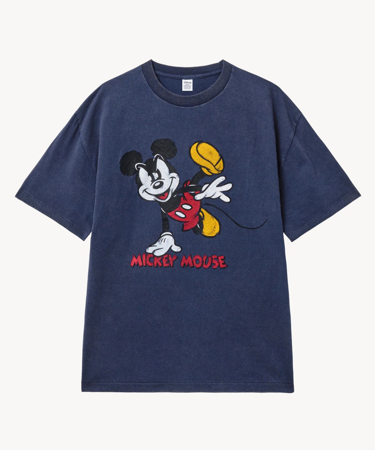브이투(VTWO) 페이드 워싱 댄싱 _미키_ 티셔츠 (NAVY)