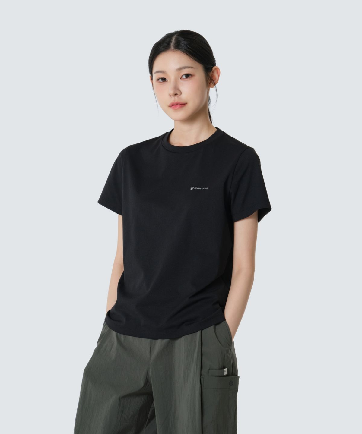 스노우피크 어패럴(SNOWPEAK APPAREL) 퀵드라이 여성 베이직 반팔 티셔츠 (S26MWTTS13) Black
