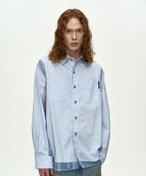 APROL ORGANZA PANEL SHIRT atb1444m(SKY BLUE)